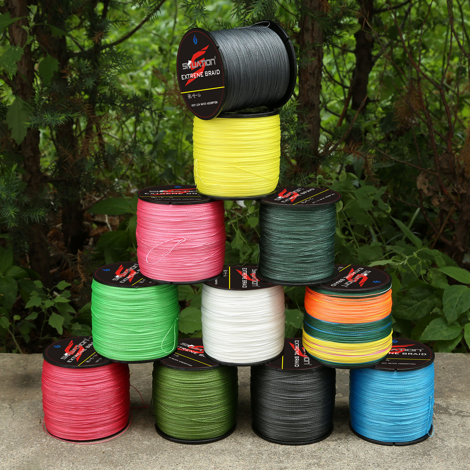 Yellow 300M Strong Dyneema Spectra PE 4 Strands Braided Fishing line 30LB/0.25mm